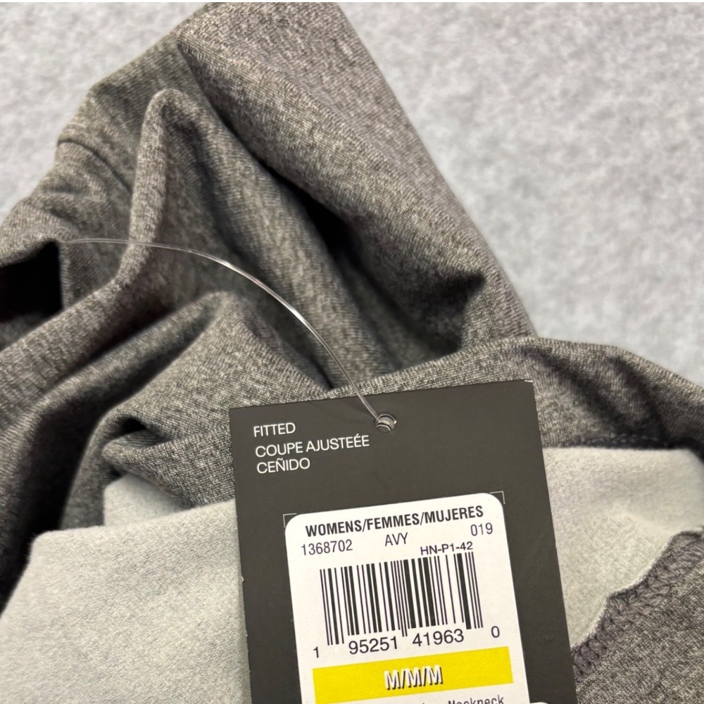 Under Armour ColdGear Fitted Mock Neck Long Sleeve Top Gray 1368702 Women Medium - Picture 8 of 8